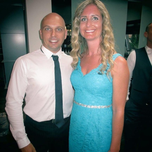 David’s bridal blue dress size 4 - Picture 9 of 16